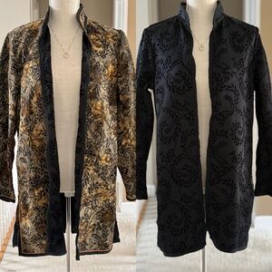 Coldwater Creek Harvest Hues Reversible Duster Tapestry Jacket Size M